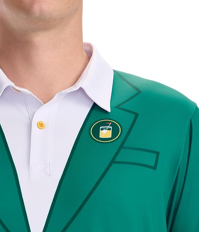 Tipsy Elves Men's Performance Golf Shirt - 4-Way Stretch, Quick Dry, Athletic Cut - Golf Polo