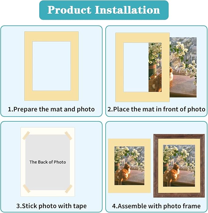 ZBEIVAN 12 Packs Mixed Colors 11x14 Picture Frame Mats - Image 4