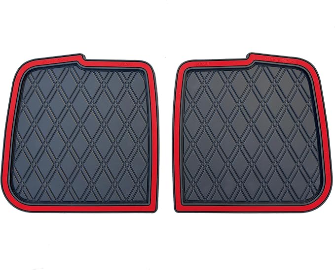 Xtreme MATS Rubber Bag Well Mat Compatible with Club Car Precedent, Onward, Tempo and Atlas Golf Carts (Red Trim)