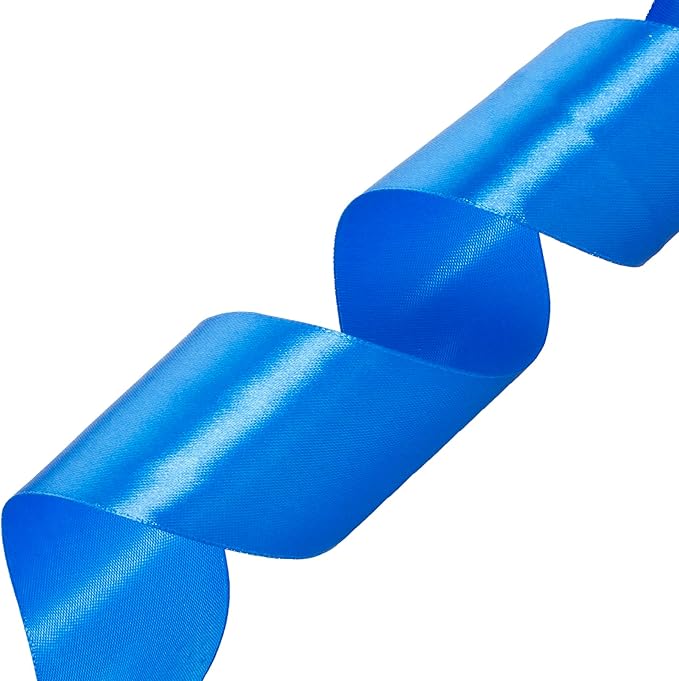 2 Inch Royal Blue Solid Satin Ribbon, 50 Yards Craft Fabric Ribbon - Image 2