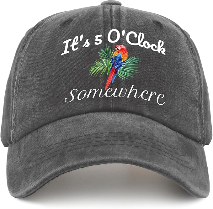 Jimmy Music Buffett Accessories Hats Its 5 Oclock Some Where Baseball Cap Mom Hat Pigment Black Womens Bucket