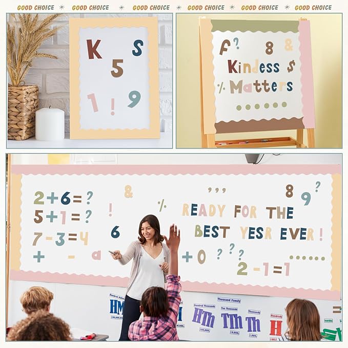 221 Pcs Classroom Bulletin Board Letters Colorful Alphabet Cutouts Number and - Image 6