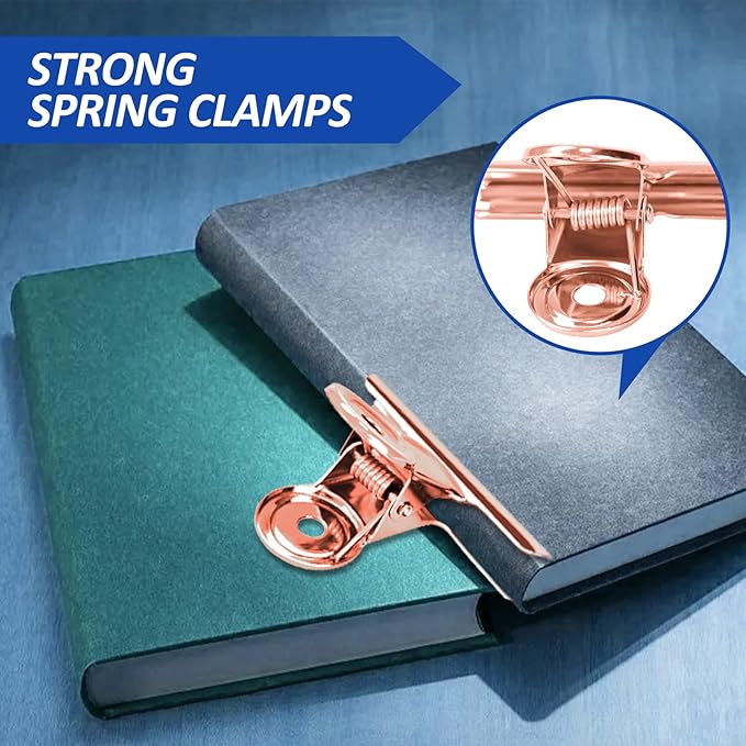 20 Pack Large Metal Hinge Rose Gold Clips 51mm - Image 3