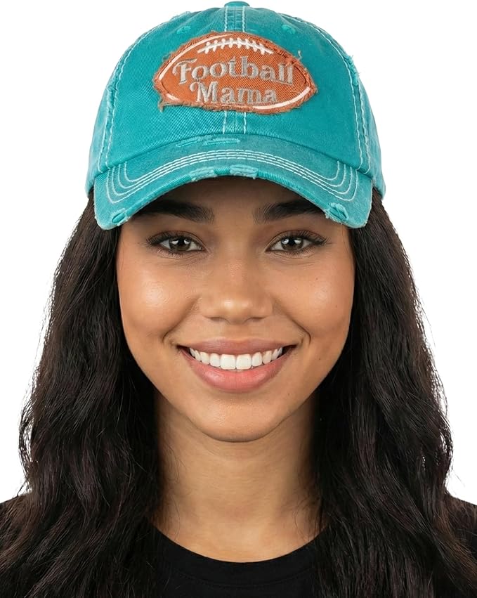 Funky Junque Distressed Vintage Baseball Cap - Embroidered Patch Women's Hat - Holiday, Lifestyle & Patriotic Designs