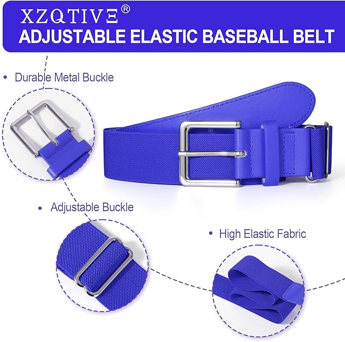 XZQTIVE 3 Pairs of Baseball Softball Socks and 1 Baseball Softball Belt Combo Set Knee-High Soccer Socks for Kids Youth Adult