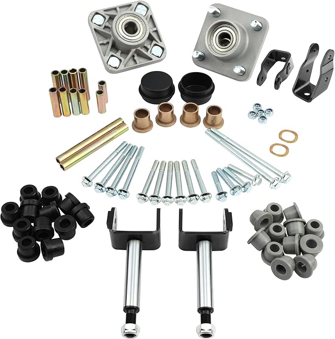Club Car Precedent Front End Repair Kit with King Pin & Bushings, Wheel Hub, and Bearings, for 2004+ Club Car Golf Cart Models, Deluxe Set Replaces 102357701