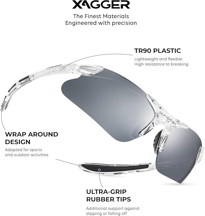 Xagger Kids Youth Polarized Sports Sunglasses for Boys Girls Baseball Softball Glasses TR90 Frame