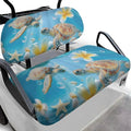 Bulopur Tropical Sea Turtle Golf Cart Towel Seat Cover Non-Slip Breathable Golf Cart Cushion Cover and Backrest Cover 2 Pack Golfcart Accessory for Golfer Gifts