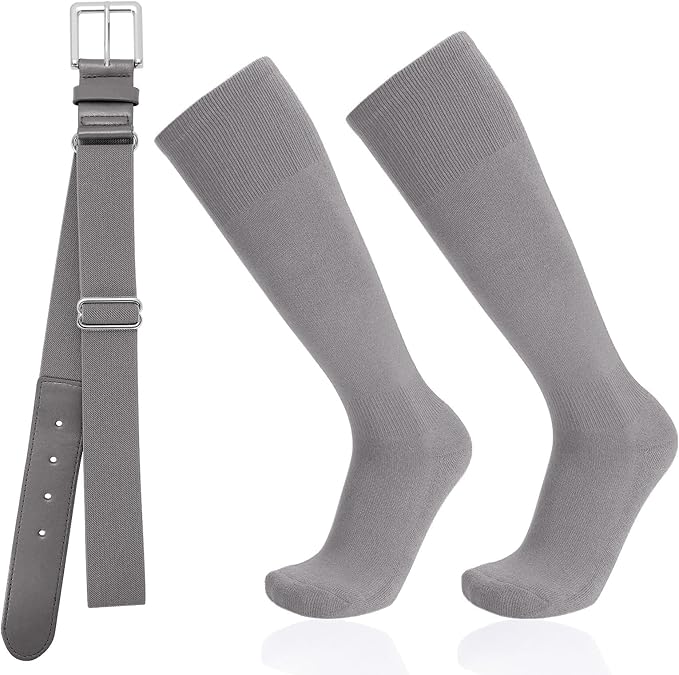 Baseball Socks and Belt Combo for Youth Adult - Softball Socks and Belt for Boys and Girls