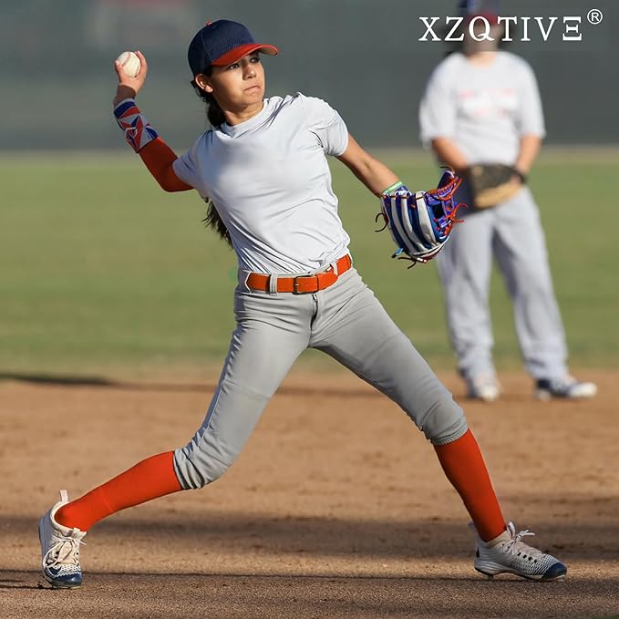 XZQTIVE Baseball Softball Socks and Baseball Softball Belt Combo Set Knee-High Soccer Socks for Kids Youth Adult