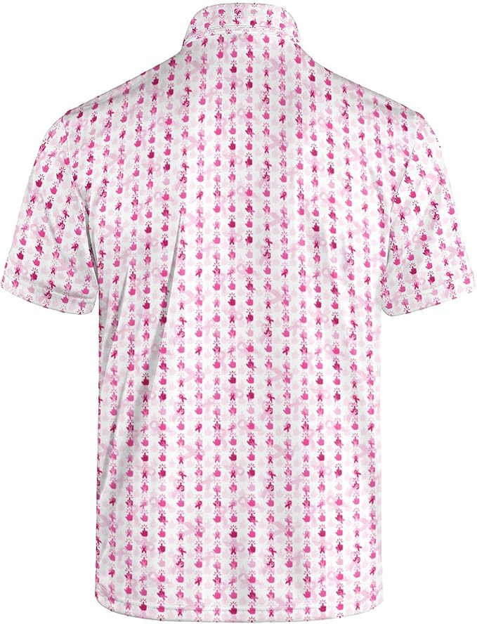 Golf Polo Shirts for Men Funny Print Short Sleeve Golf Shirts Performance Golf Polos