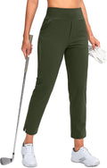 YYV Women's Golf Pants Stretch Work Ankle Pants High Waist Dress Pants with Pockets for Yoga Business Travel Casual