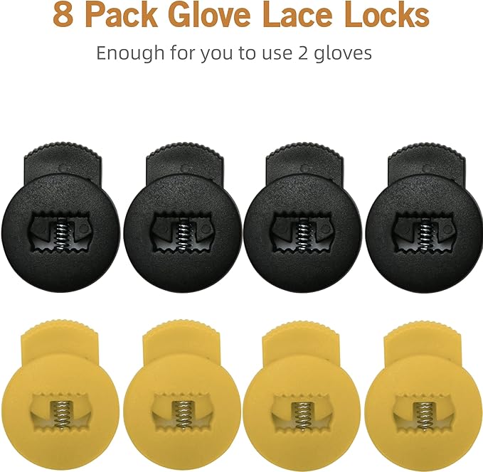 AliBall Glove Locks Baseball, Glove Lace Locks 8 Pack, Never Need Thying Knots Again, Fits All Baseball and Softball Gloves