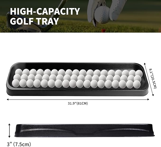 Commercial-Grade Golf Ball Tray, Holds 100 Balls, Features a Durable, high-Strength Plastic Base, and is Compatible with All Hitting mats.