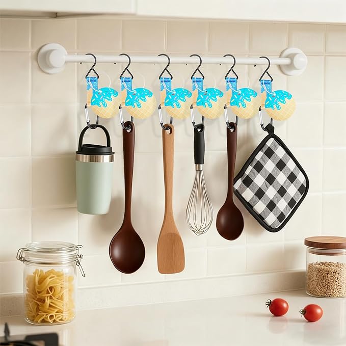Eyourlife Dugout Organizer Fence Hook Baseball Softball Gift for Bag Backpack Glove Helmet Drinking Bottle Hanging with Name Luggage Tag Charms Team Gift for Coach Mom 6set Blue ice Cream drip 1 Hook