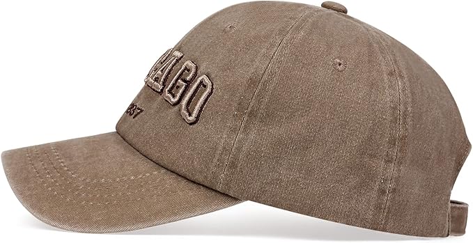 Chicago Hat for Men Women 3D Embroidery Vintage City Dad Hats Baseball Cap
