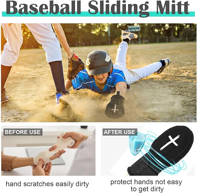 Geyoga Christian Sliding Mitt Cross Baseball Softball Religious Glove Sliding Mitt Baseball Guard Accessories and Protective Gear Left/Right Hands - Hand and Wrist Protection