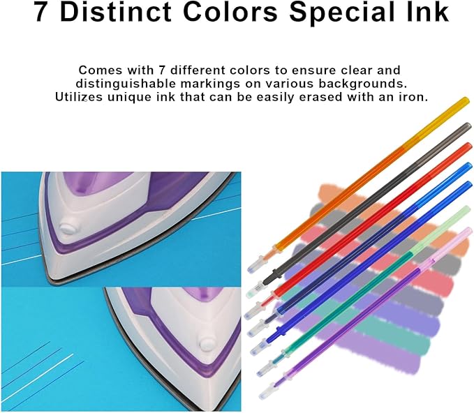 7-Color Heat Erasable Fabric Markers - Image 5
