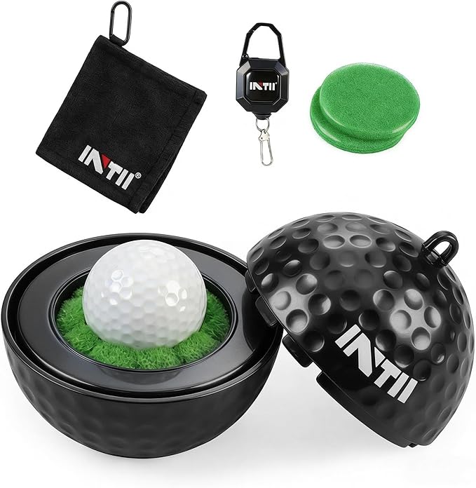 Upgrade Portable Golf Ball Cleaner More Lightweight, Home Golf Ball Washer for Bag, with Replaceable Sponges, Clip-On Design, Premium Golf Accessories Gift