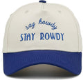 Two-Tone Cotton Baseball Cap with Embroidered Western Sayings - Adjustable Cowboy Style Hat for Men and Women
