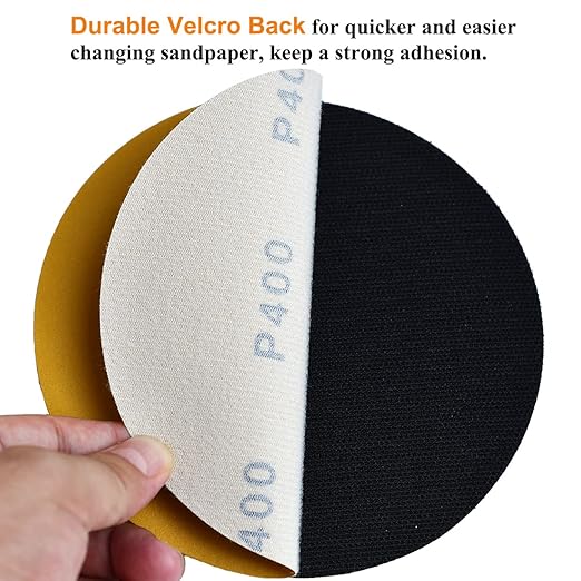 6-Inch No-Hole Hook and Loop Sanding Discs 400-Grit, Random Orbital Sandpaper - Image 4
