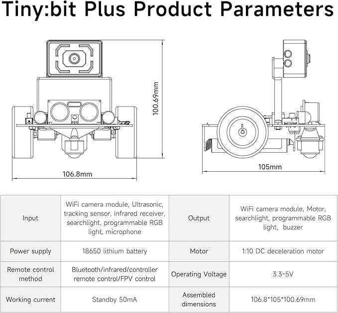 Yahboom Microbit Robot Car Remote Control, Esp32 Camera Module, Line Tracking - Image 8
