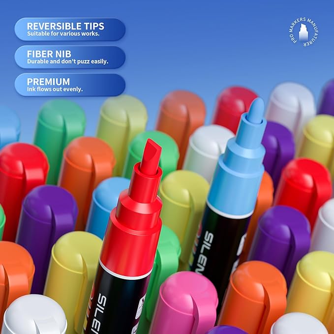 SILENART Purple Chalk Markers - 15mm Jumbo Tip Car Marker - Wide Thick Window - Image 6
