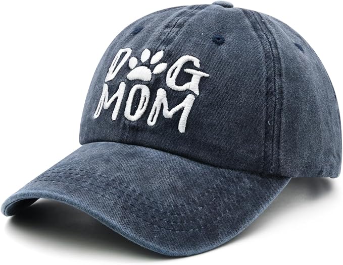 Waldeal Women's Embroidered Dog Mom Hat Adjustable Denim Baseball Cap