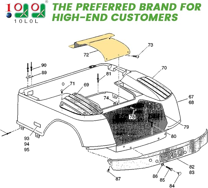 10L0L Golf Cart Access Panel Access Cover Fits EZGO TXT&Medalist Golf Carts 1994-2013, Replaces OEM# 71320-G01