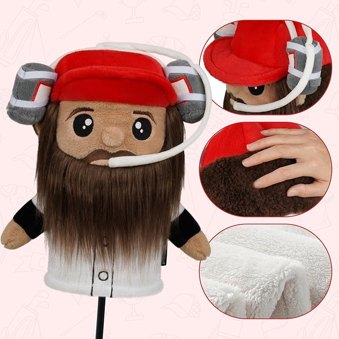 Craftsman Golf Funny Plush Driver Cover Headcover Unique Golf Gift & Accessories for Men and Women Golfers