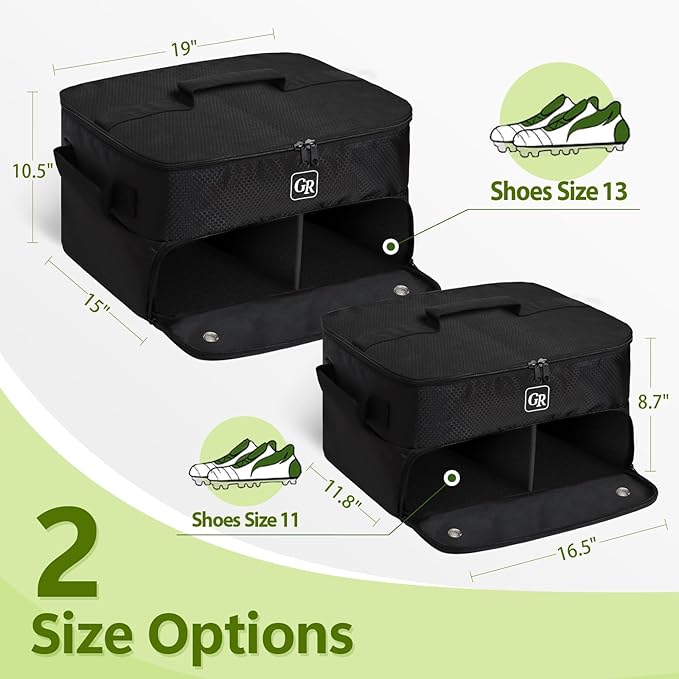 Fathers Day Dad Gifts for Men，Odor-Absorbing 2-Layer Large Golf Trunk Organizer with Activated Carbon Fabric - Water-Resistant Golf Shoe Bag for Shoes Balls Tees Clothes Gloves Golf Accessories