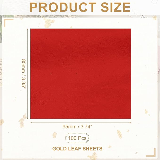 PATIKIL Gold Leaf Sheets for Art 3.7" x 3.4" - Image 2