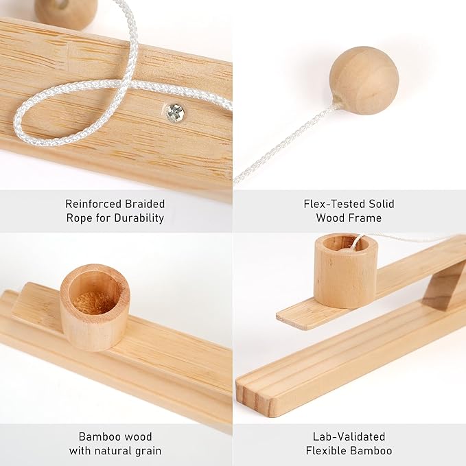 Ring Toss Game, Portable Wooden Tabletop Game - Image 3