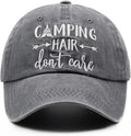 Waldeal Embroidered Camping Hair Don't Care Hat Adjustable Washed Baseball Cap for Women Men