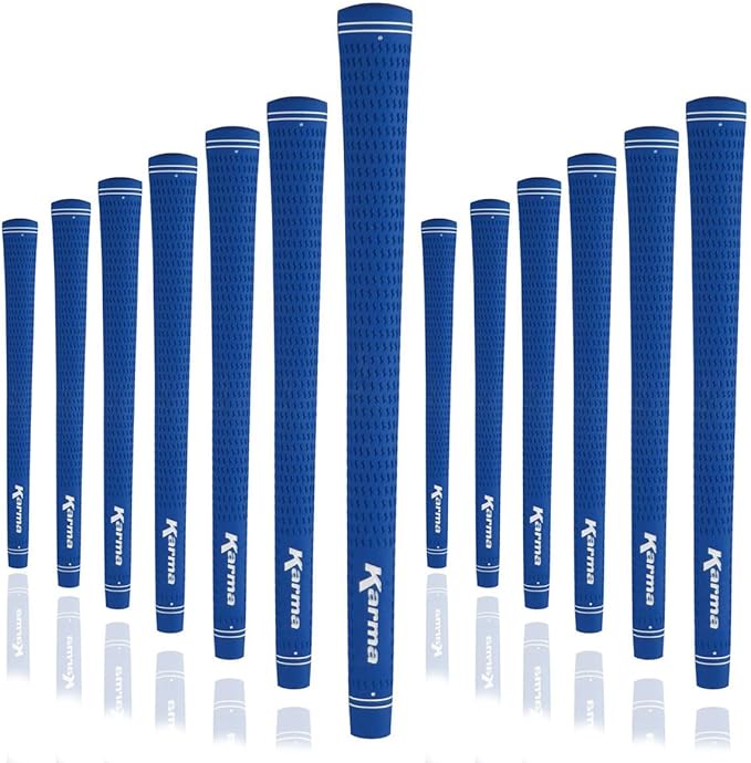 Karma Velour Golf Grips for Men, Women, Juniors | Undersize, Standard, Midsize, Oversize, & Jumbo | 6 Colors | Choose Single, 9, 13 Pack or Golf Club Grip Kit
