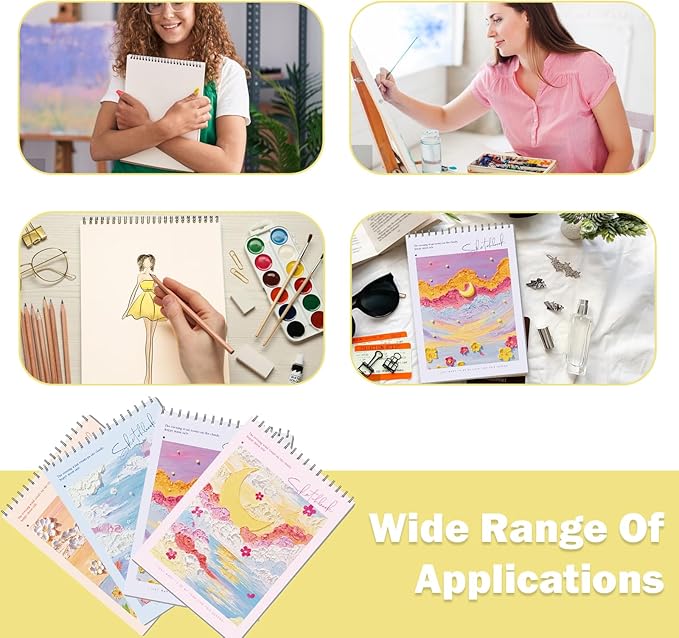 Sketch Pad 8 x 11.5, Cute Spiral Notebook - Image 6