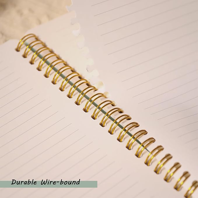 Spiral Notebook for Women, Durable A5 Leather Hardcover Notebooks, 140 Lined - Image 3