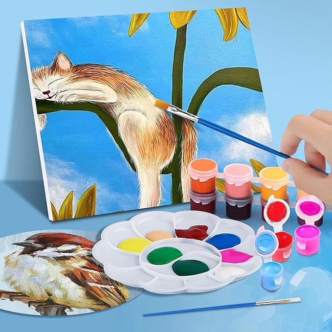 145 Pcs Mini Acrylic Paint Set for Kids, 12 Colors Washable Acrylic Paint Strip - Image 7