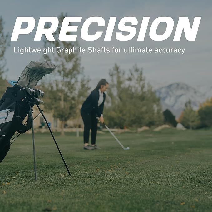 Precise AMG Women's Golf Clubs Full Set – Petite, Regular & Tall Sizes | Beginner & Intermediate | Right Handed | Driver, Fairway, Hybrid, Irons, Putter & Stand Bag