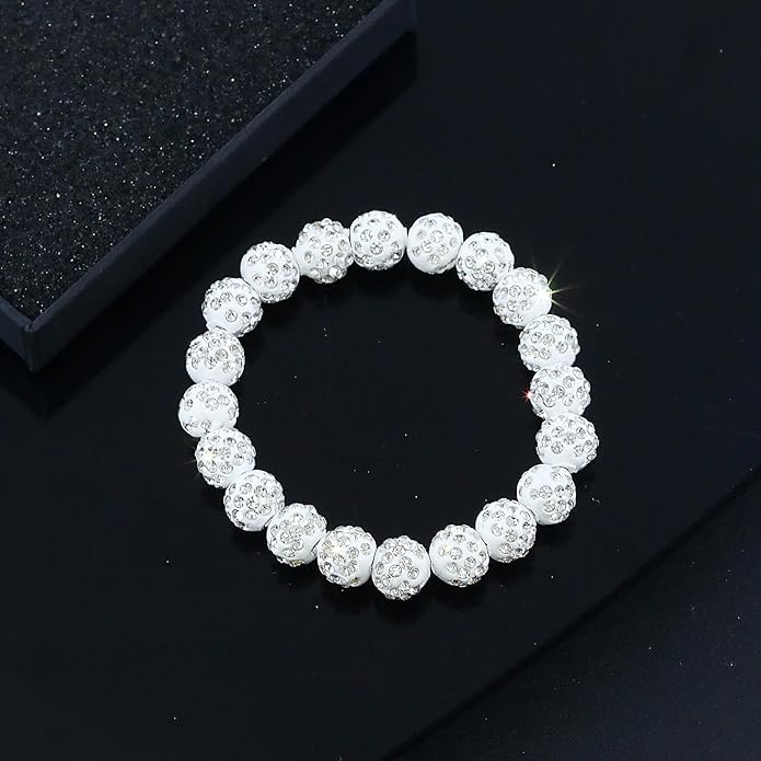 Baseball Bracelet for Women Men Baseball Mom Accessories Essentials Stuff Sparking Bead Bracelet Jewelry Baseballs Sport Fan Bracelet for Sports Game Team