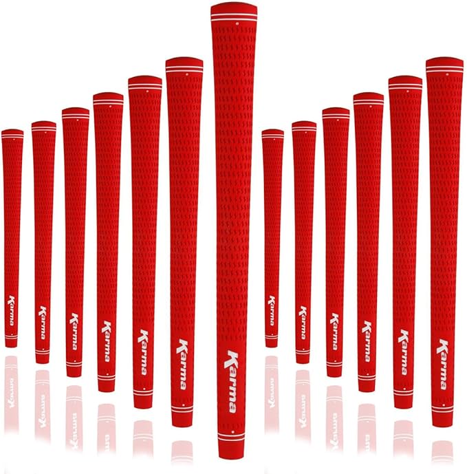 Karma Velour Golf Grips for Men, Women, Juniors | Undersize, Standard, Midsize, Oversize, & Jumbo | 6 Colors | Choose Single, 9, 13 Pack or Golf Club Grip Kit