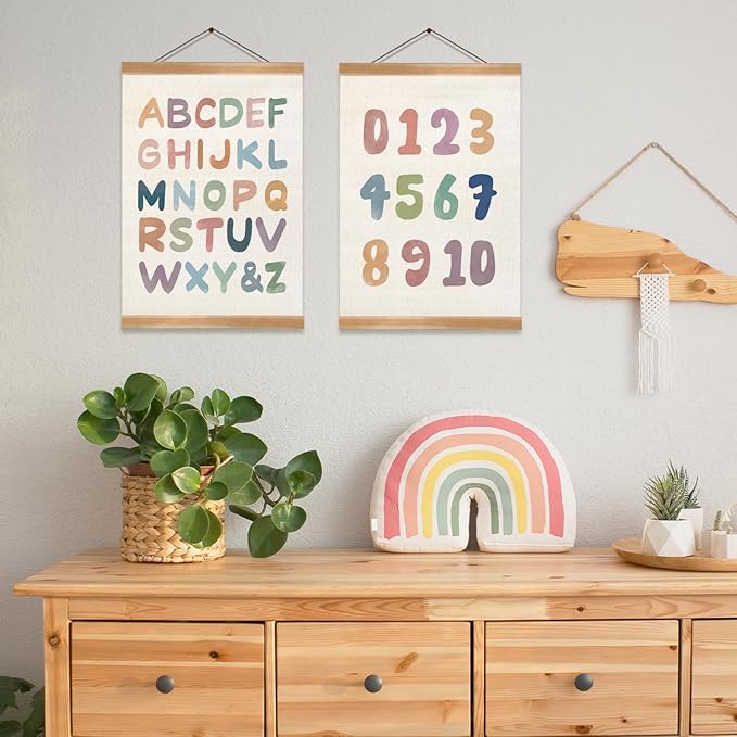 ZTGDA Alphabet Numbers Poster Set of 2, Alphabet Numbers Wall Art Poster - Image 5