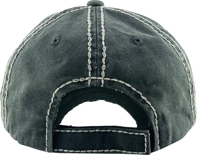 Funky Junque Distressed Vintage Baseball Cap - Embroidered Patch Women's Hat - Holiday, Lifestyle & Patriotic Designs