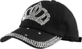 Hoce Fashion Rhinestone Denim Baseball Cap Studded Bling Hat for Women