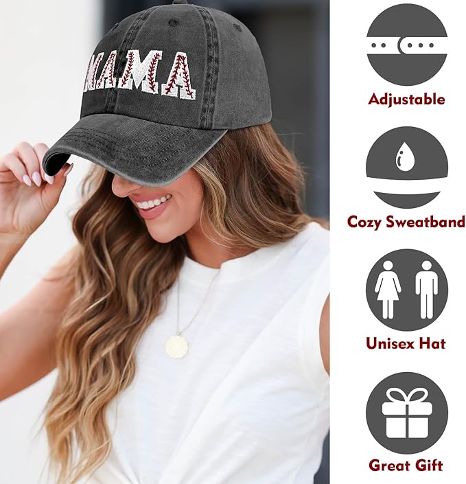 Mama Trucker Hat Mothers Day Birthday Gifts for Mother Mom Mama Embroidered Adjustable Washable Baseball Cap