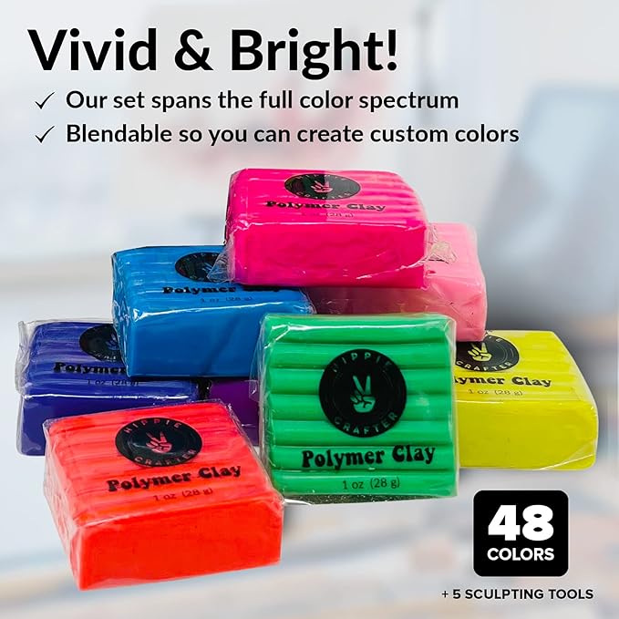 Oven Bake Polymer Clay Set, 48 Colors Modeling Clay Kit - Image 5