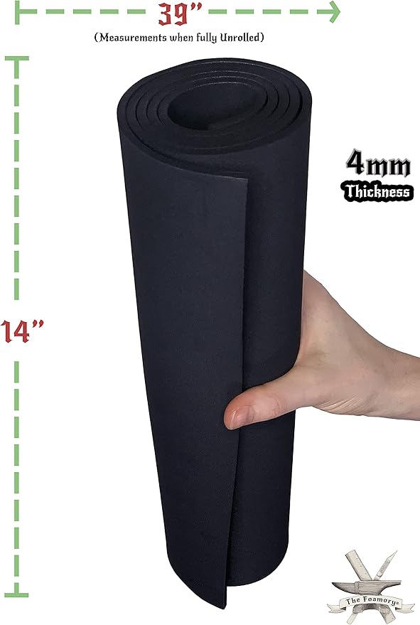Shape Retention EVA Cosplay Foam 4mm 14x39 inch Black or White High Density EVA - Image 4