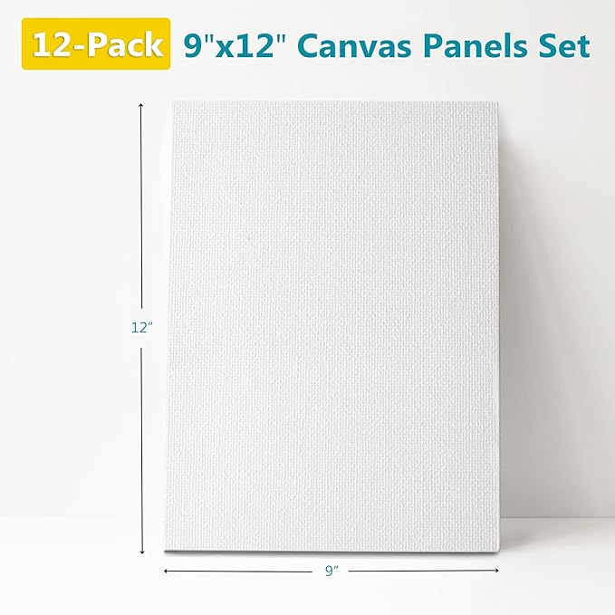 KEFF 12-Pack Bulk Canvas Boards, 9x12 Canvas - Image 2