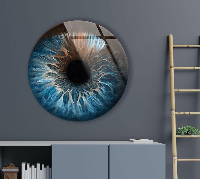 My Photostation.com 10'' Diameter Eye Round Blue Glass Wall Art Tempered Glass - Image 4