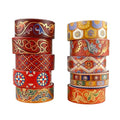 Washi Tape Set 10 Rolls, Chinoiserie Gold Foil Decorative Paper Sticker by Zellykool